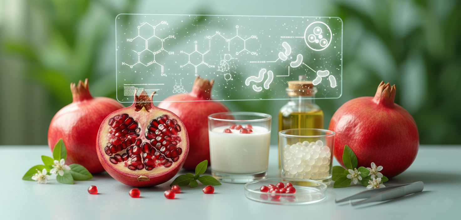 Pomegranate extract with molecular structure analysis for health ingredient formulation